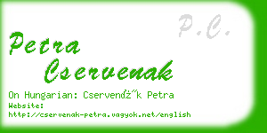 petra cservenak business card